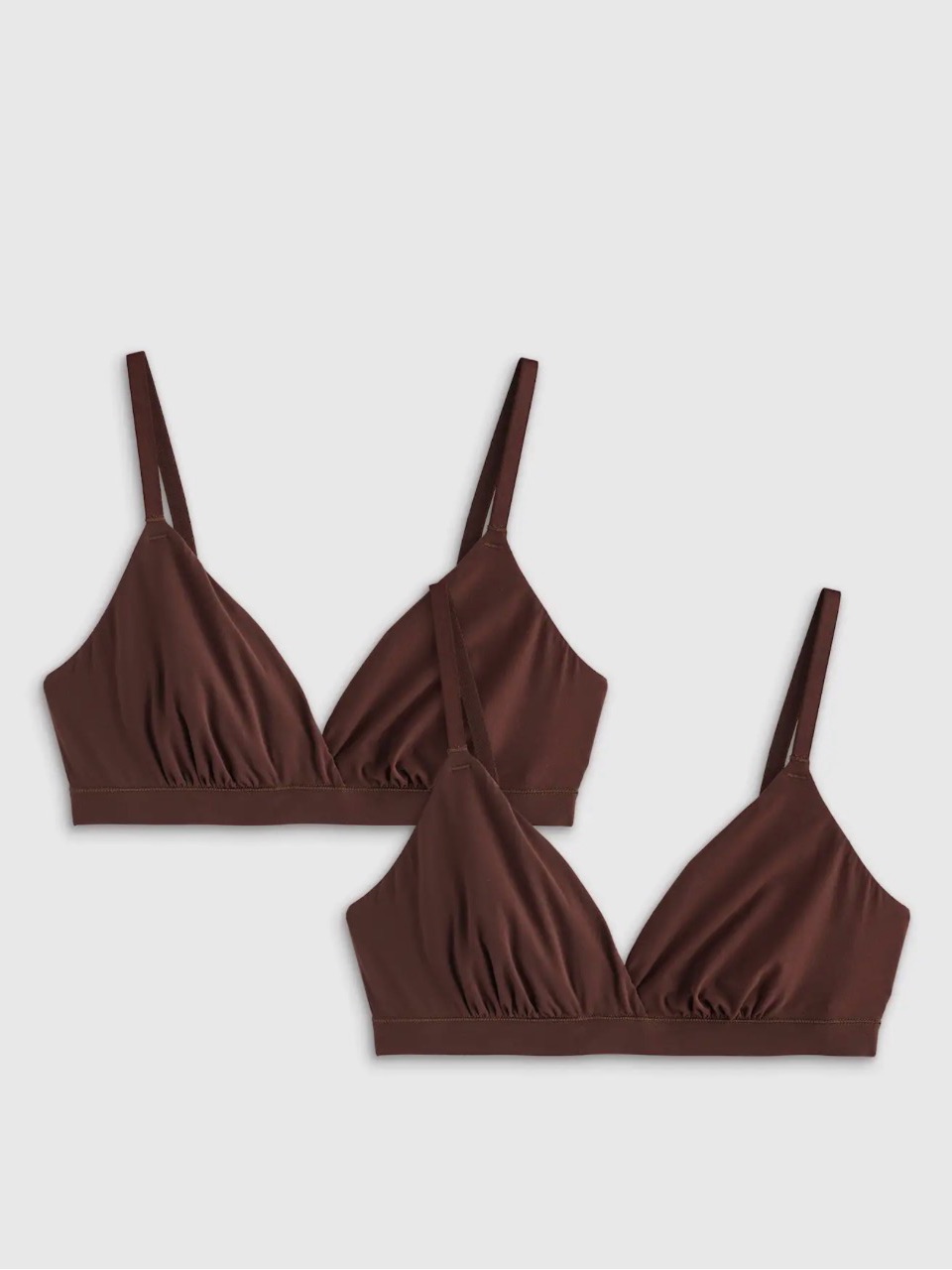 Quince Second Skin Bralette Crossover, 2-Pack, Brown